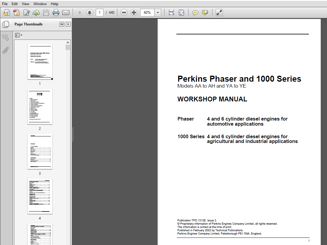 PERKINS AND 1000 MODELS AA DIESEL ENGINE Service Repair Manual - PDF Download - - Manual Downloads