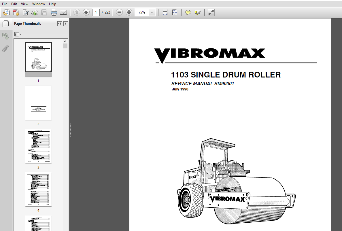 Details about   VIBROMAX W-1105 D PD SINGLE DRUM COMPACTOR OPERATION & MAINTENANCE MANUAL BOOK