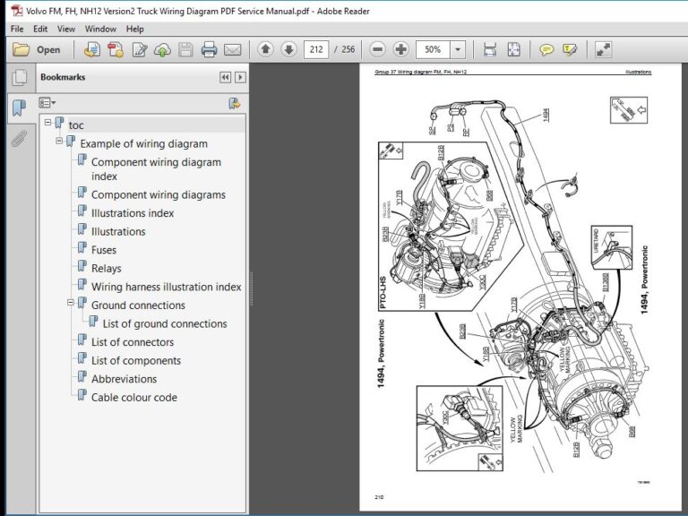Volvo FM, FH, NH12 Version2 Truck Wiring Diagram PDF Service Manual