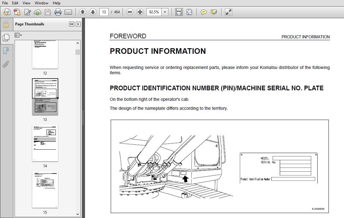 KOMATSU PC 210 SERVICE MANUAL PDF FREE DOWNLOAD 2020 visual data 3