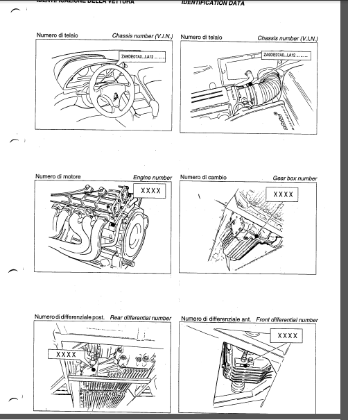 Workshop spare parts Manual,Lamborghini Diablo VT e Diablo 2WD,1991/2001 