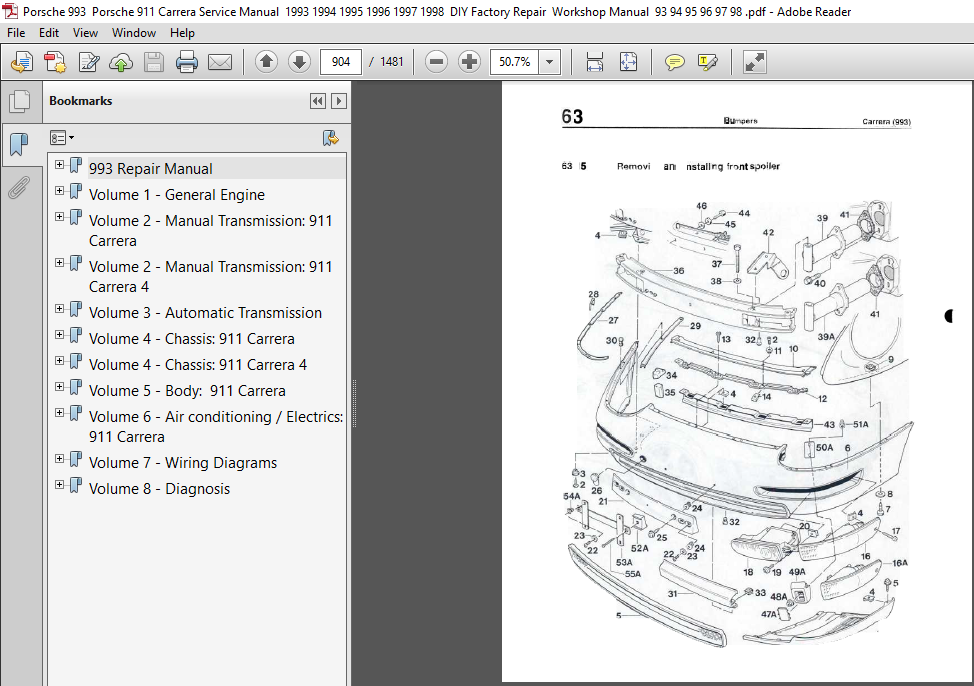 Porsche 911 Carrera (993) Factory Repair Workshop Manual - PDF DOWNLOAD -  HeyDownloads - Manual Downloads