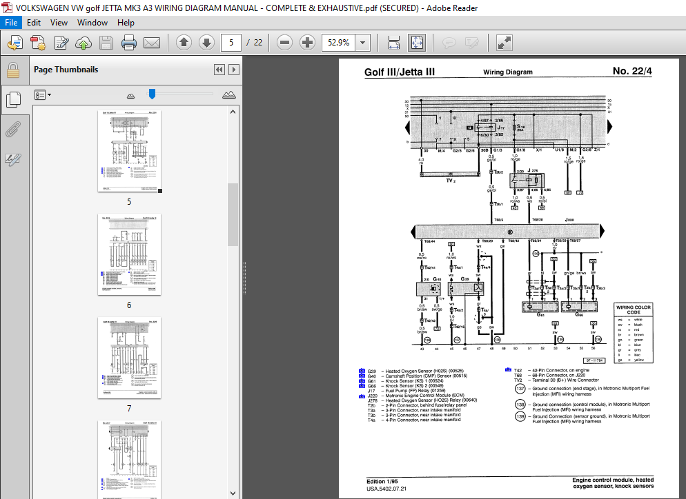 volkswagen golf 3 system wiring diagrams Irish Connections