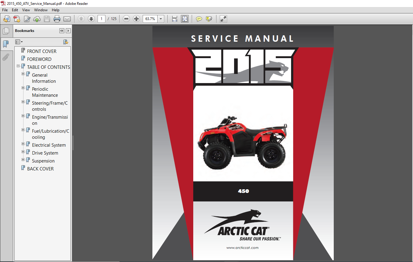 2015 Arctic Cat 450 ATV Service Manual PDF DOWNLOAD HeyDownloads