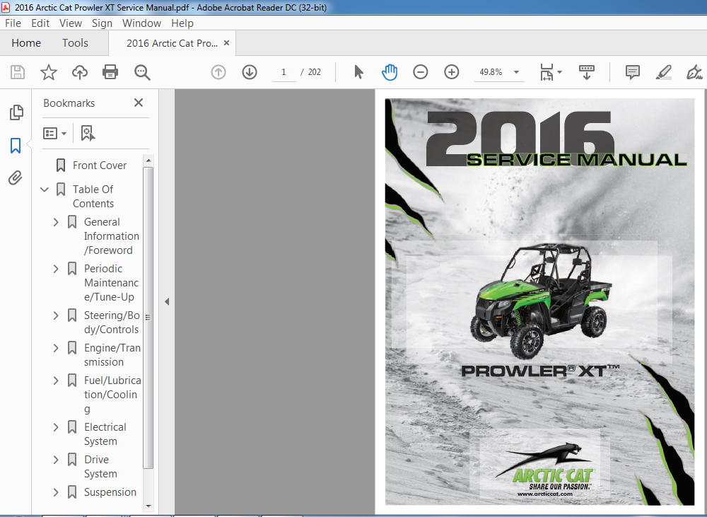 2016 Arctic Cat Prowler XT Service Manual PDF DOWNLOAD HeyDownloads
