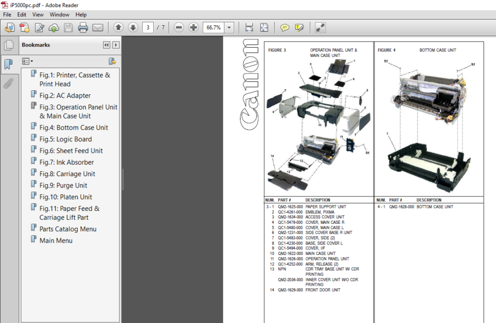 Canon Pixma Ip4000 Ip5000 Parts Catalog+Service Manual - PDF DOWNLOAD
