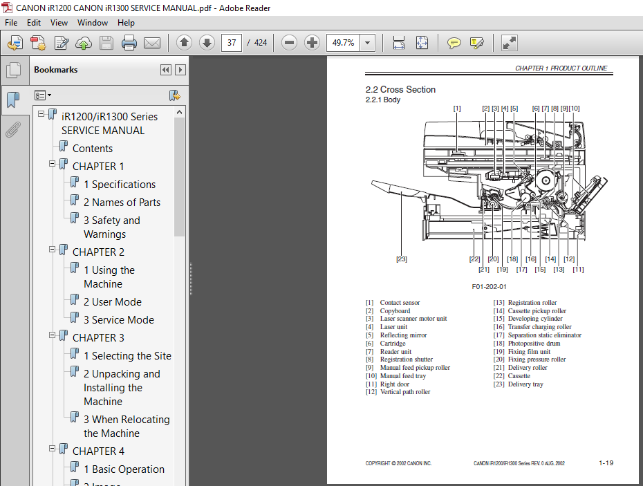 Canon iR1200 iR1300 Series Service Manual PDF DOWNLOAD HeyDownloads