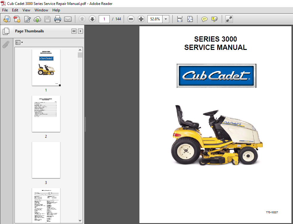Cub Cadet 3000 Series Compact Tractor Service Repair Manual PDF