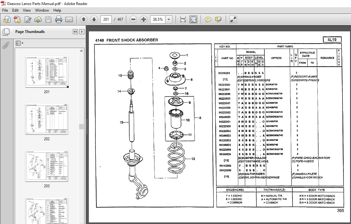 Daewoo Lanos Parts Manual - PDF DOWNLOAD ~ HeyDownloads - Manual Downloads