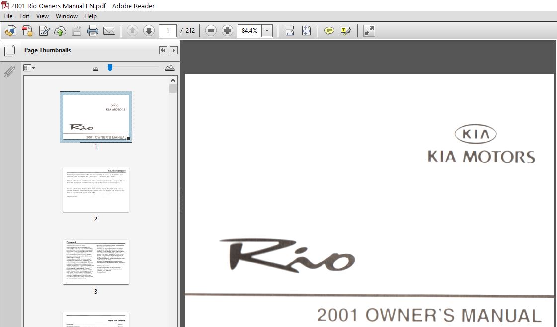  Kia Motors 2001 Rio Owners Manual - DESCARGAR PDF - HeyDownloads - Manual Downloads
