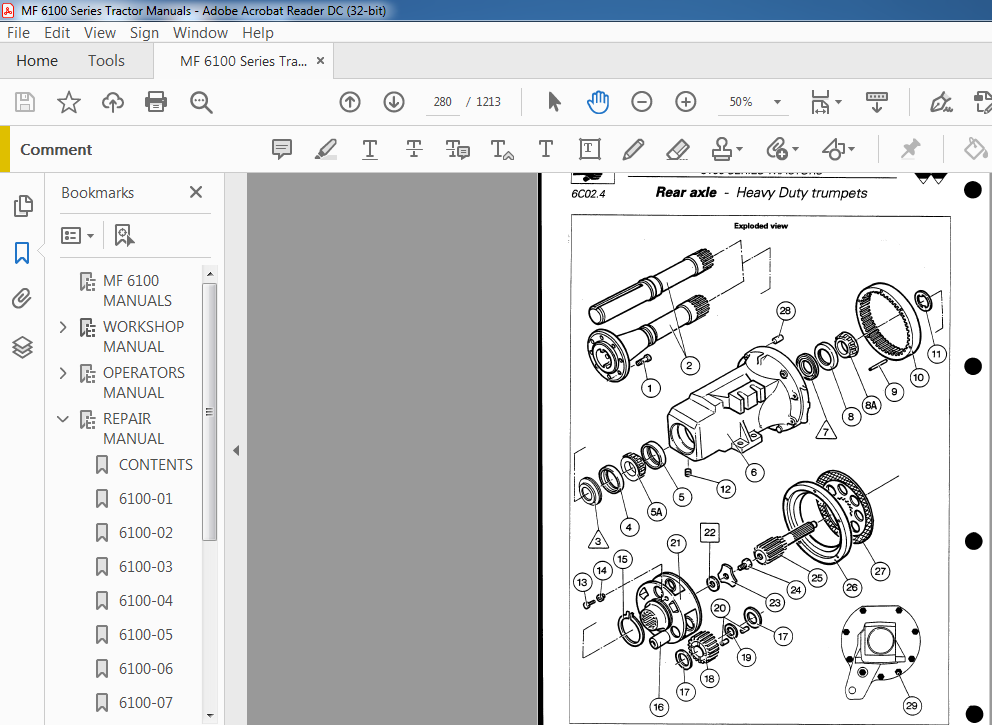 Massey Ferguson MF 6100 Series Tractor Manual PDF DOWNLOAD