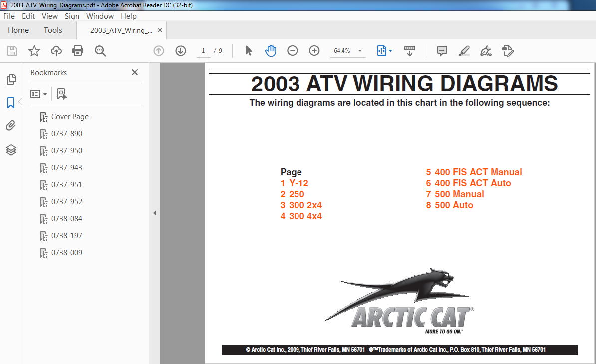 2003 ARCTIC CAT ATV DIAGRAMS SERVICE MANUAL - PDF DOWNLOAD - HeyDownloads -  Manual Downloads 01 Arctic Cat 250 Wiring Diagram HeyDownloads