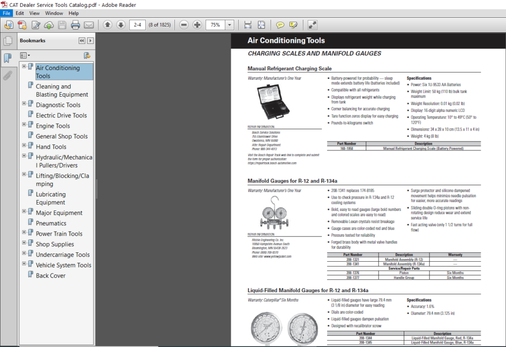 CAT Dealer Service Tools Catalog (Includes Hand Tools & Shop Supplies