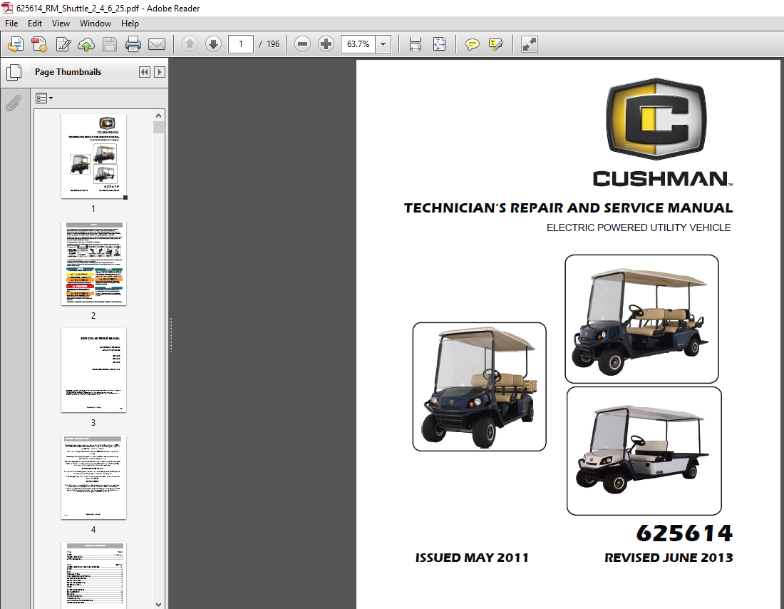 Cushman Shuttle 2 4 6 Technician Repair & Service Manual PDF DOWNLOAD
