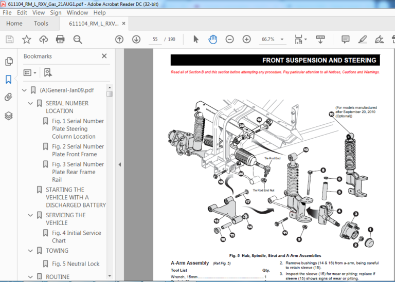 EZGO RXV GOLF CAR FREEDOM SHUTTLE 2+2 SERVICE MANUAL (GASOLINE) PDF