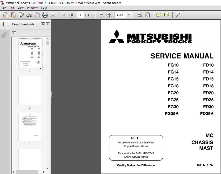 Mitsubishi Forklift FG10 FD1O FG14 FD14 FG15 FD15 FG18 FD18 FG20 FD20 FG25 FD25 FG30 FD30 FG35A FD35A SERVICE MANUAL - HeyDownloads - Manual Downloads Mitsubishi Forklift FG10 FD1O FG14 FD14 FG15 FD15 FG18 FD18 FG20 FD20 FG25 FD25 FG30 FD30 FG35A FD35A SERVICE MANUAL - HeyDownloads - Manual Downloads
