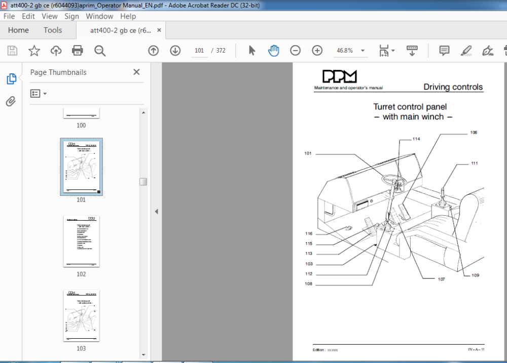 Terex PPM ATT 400-2 Operators & Maintenance Manual R6044093 - PDF ...