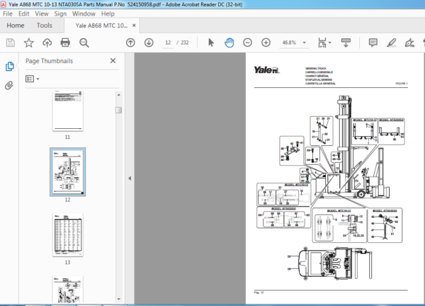 Yale A868 MTC 10-13 NTA030SA Parts Manual - PDF DOWNLOAD - HeyDownloads ...