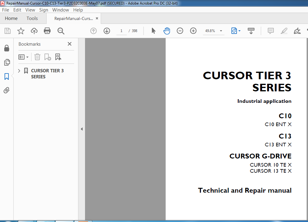 Iveco C10 C13 Cursor G Drive Cursor Tier 3 Series Technical Repair Manual Pdf Download Heydownloads Manual Downloads