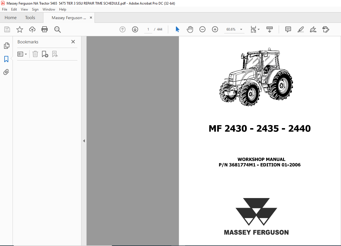Massey Ferguson MF2430 2435 2440 Service Manual PDF DOWNLOAD
