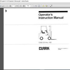 Clark Forklift C100-120 CH100-120 English O-152 Operator's Manual ...