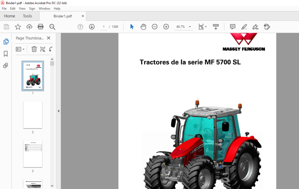Massey Ferguson SA Tractores De La Serie MF 5700 SL Manual De Taller 