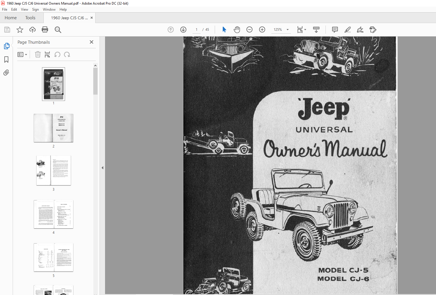 1960 Jeep CJ5 CJ6 Universal Owners Manual - PDF DOWNLOAD - HeyDownloads -  Manual Downloads