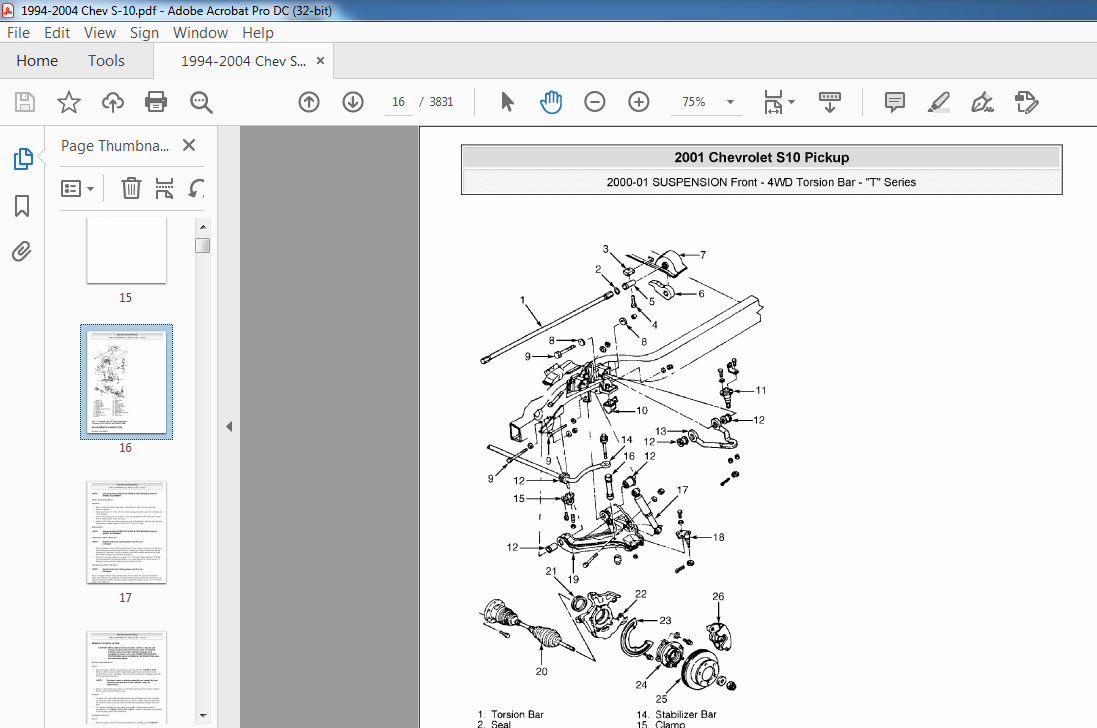 2001 Chevrolet S10 Pickup Service Manual PDF DOWNLOAD HeyDownloads