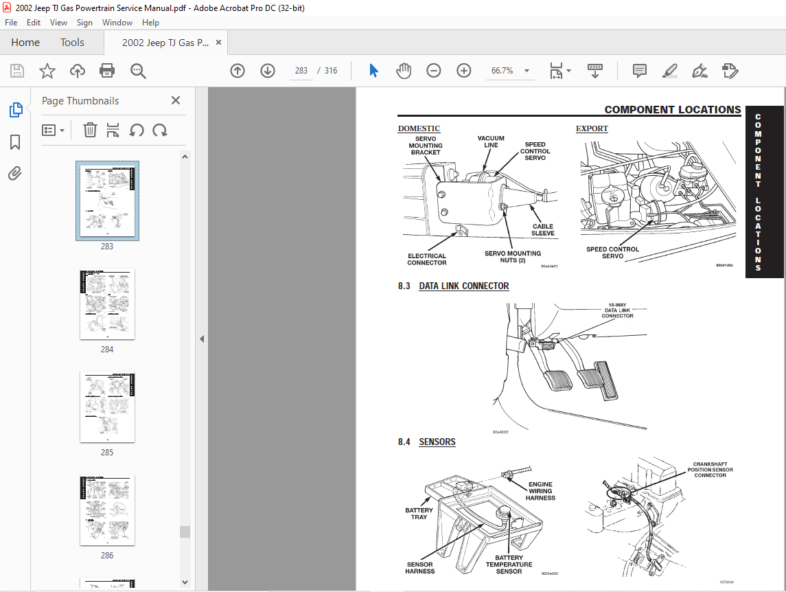 2002 Jeep Wrangler TJ Gas Powertrain Service Manual - PDF DOWNLOAD -  HeyDownloads - Manual Downloads