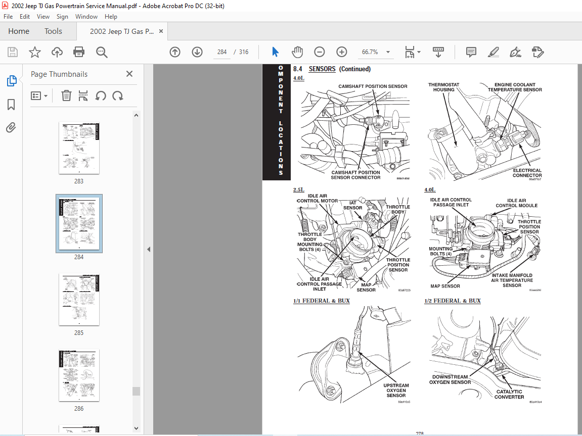 2002 Jeep Wrangler TJ Gas Powertrain Service Manual - PDF DOWNLOAD -  HeyDownloads - Manual Downloads