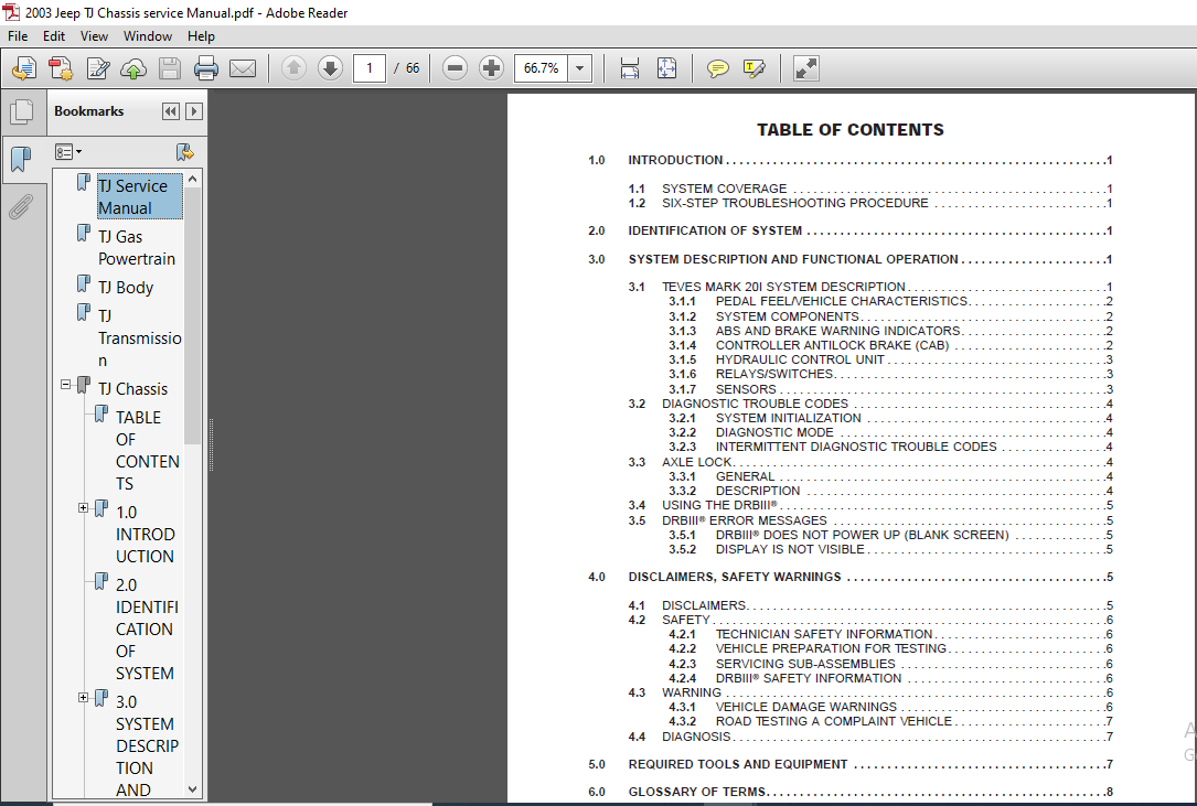 2003 Jeep Wrangler TJ Chassis Service Manual - PDF DOWNLOAD - HeyDownloads  - Manual Downloads