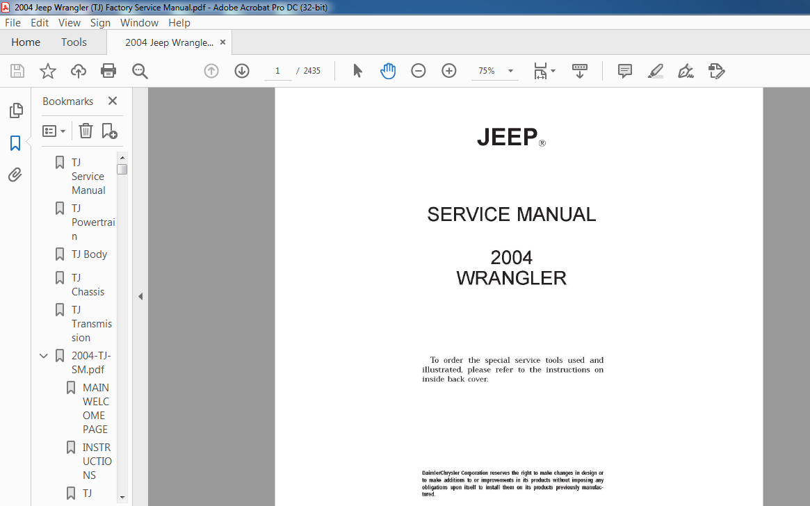 2004 JEEP WRANGLER SERVICE MANUAL - HeyDownloads - Manual Downloads