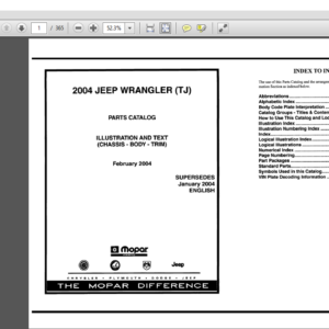 2004 Jeep Wrangler TJ Parts Catalog Manual - HeyDownloads - Manual