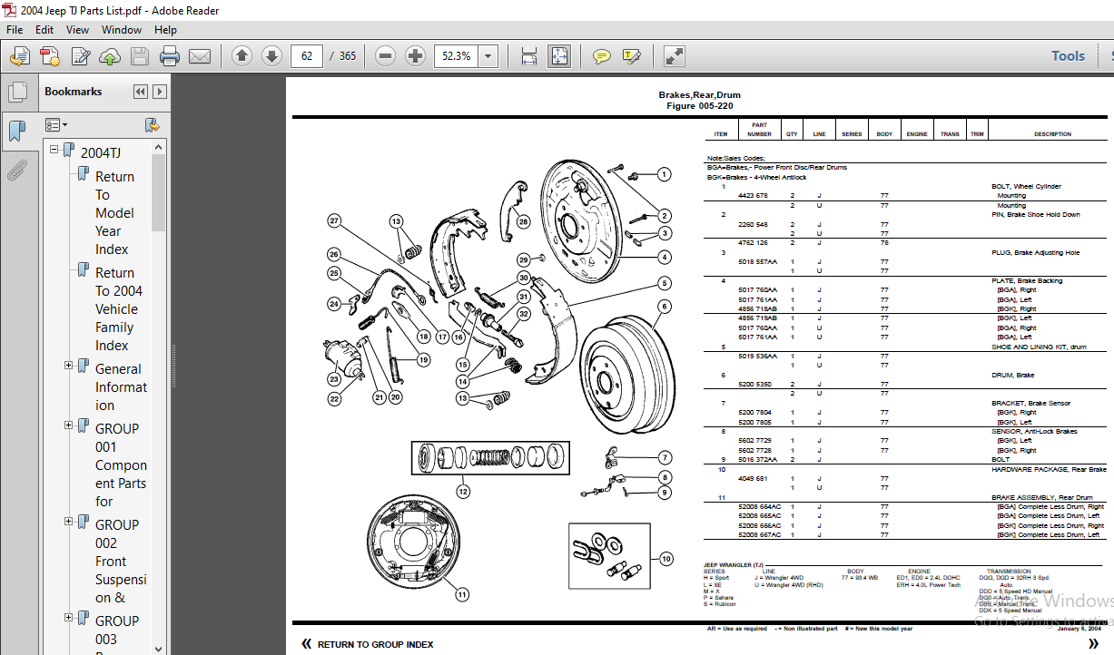 2004 Jeep Wrangler TJ Parts Catalog Manual - PDF DOWNLOAD - HeyDownloads -  Manual Downloads