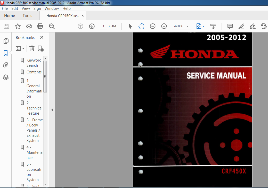 Honda 2017 CRF 450R Service Manual
