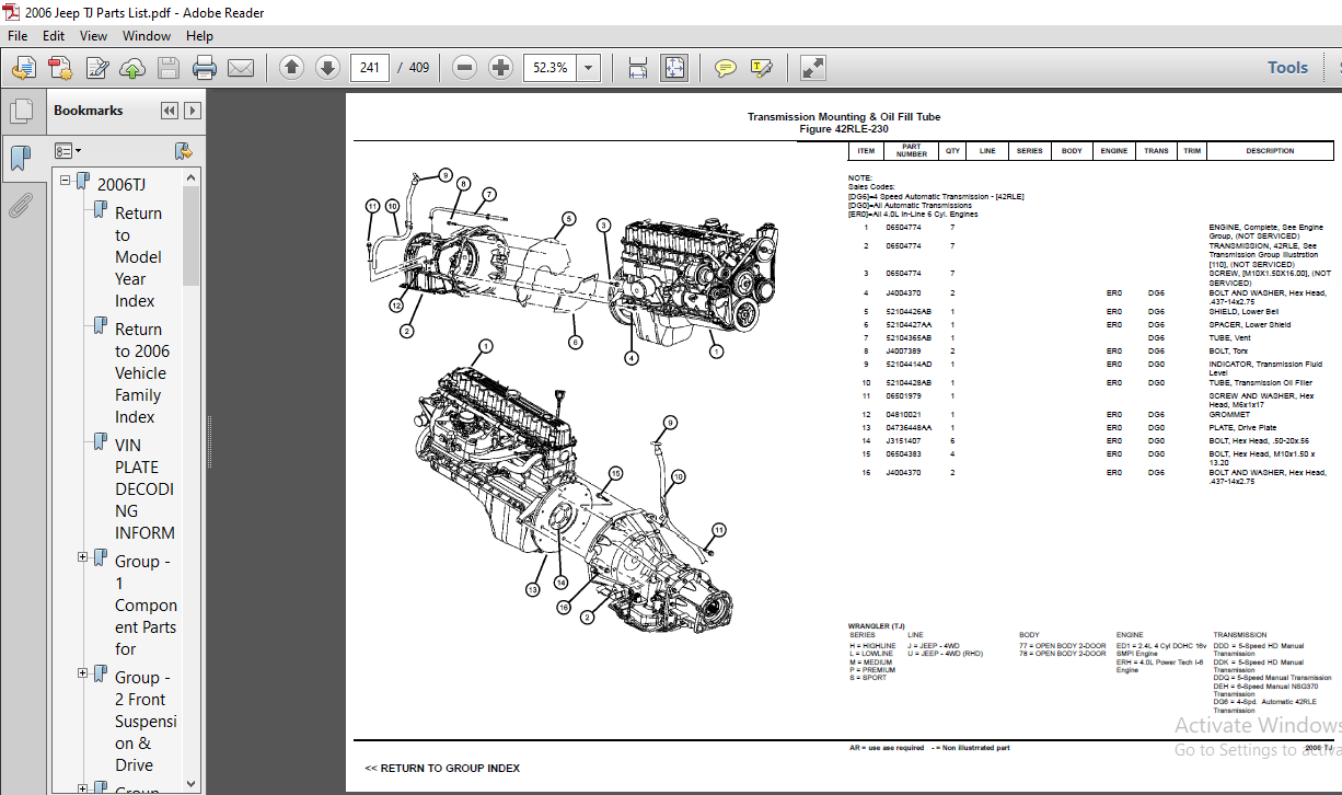 2006 Jeep Wrangler TJ Parts Catalog Manual - PDF DOWNLOAD - HeyDownloads -  Manual Downloads