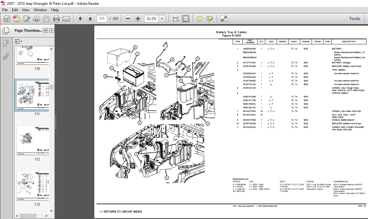 2007 Jeep Wrangler JK Parts List Manual - PDF DOWNLOAD - HeyDownloads -  Manual Downloads