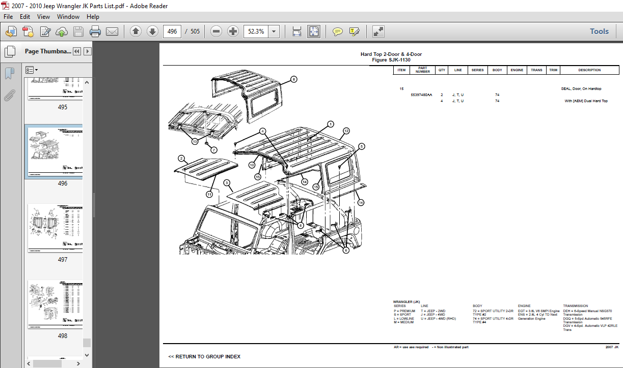 2007 Jeep Wrangler JK Parts List Manual - PDF DOWNLOAD - HeyDownloads -  Manual Downloads