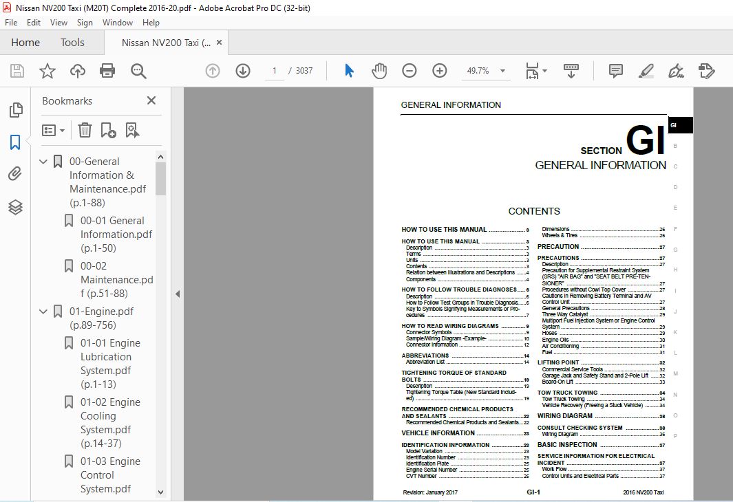 20162020 Nissan NV200 Taxi M20T Complete Service Manual HeyDownloads