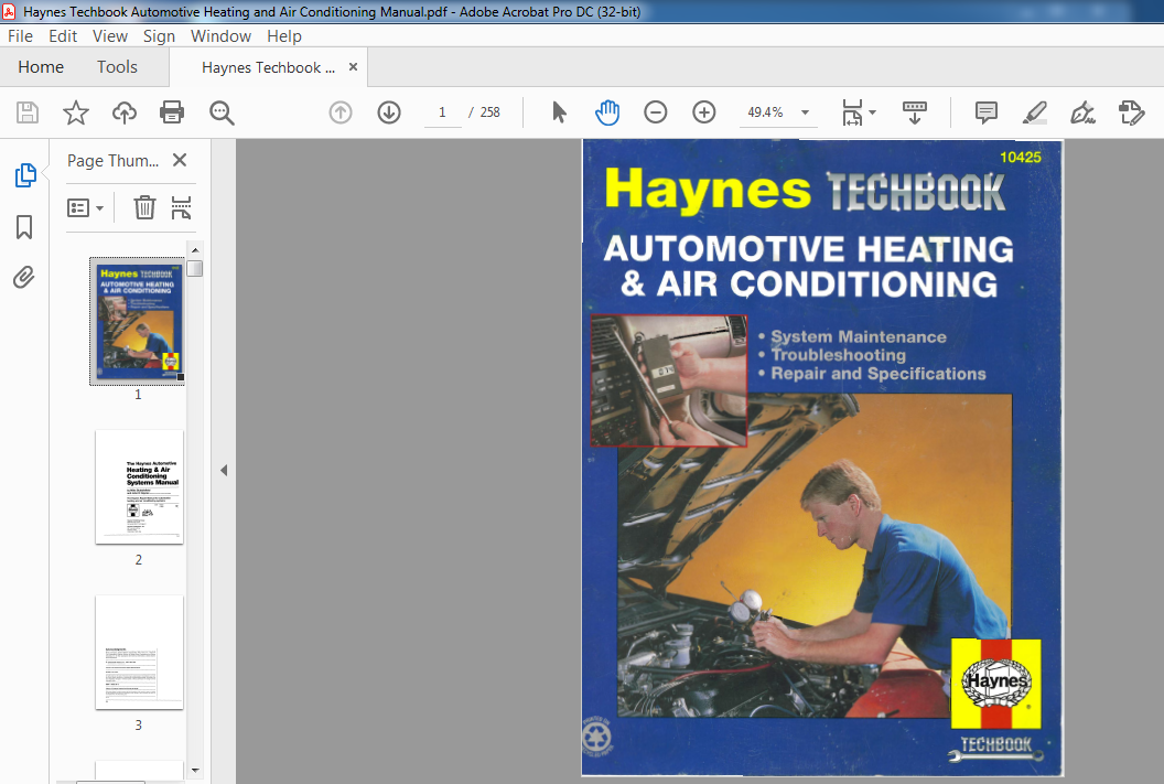 Automotive Heating & Air Conditioning Techbook Repair Manual Haynes 10425