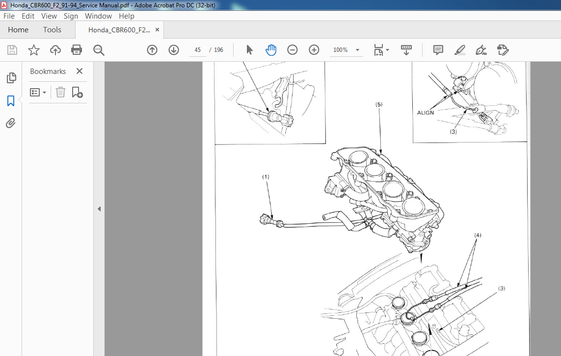 Manual de Taller o Reparacion de Honda CBR 600 F2 Repair manual 