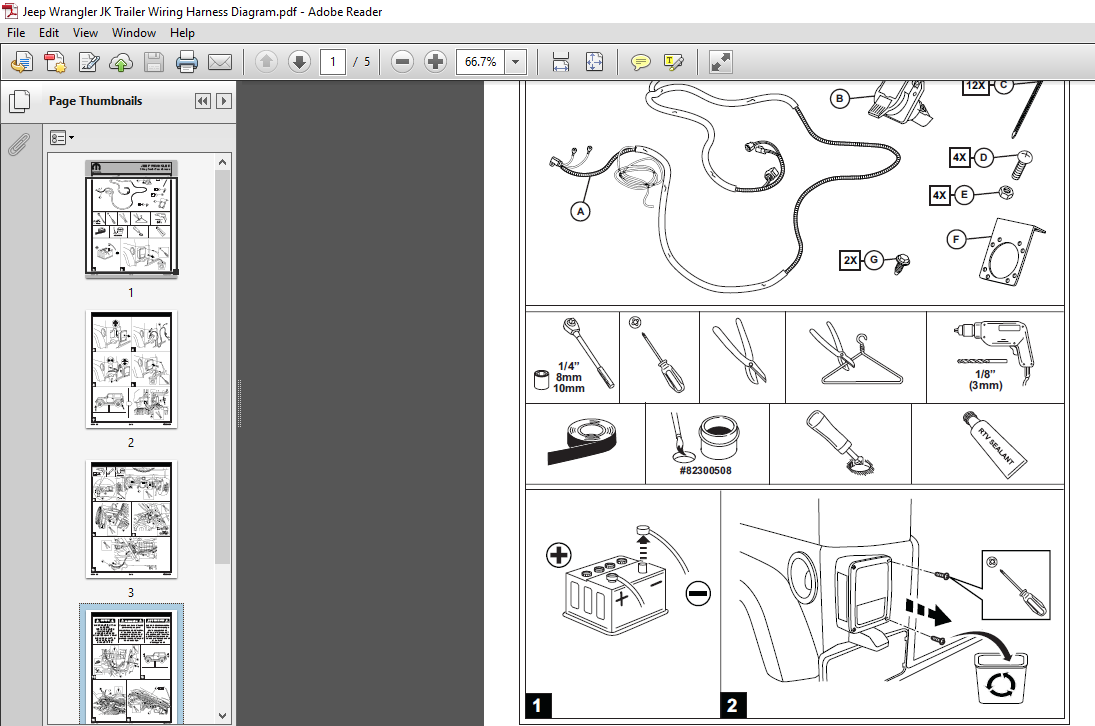 Jeep Wrangler JK Trailer Wiring Harness Diagram Manual - PDF DOWNLOAD -  HeyDownloads - Manual Downloads