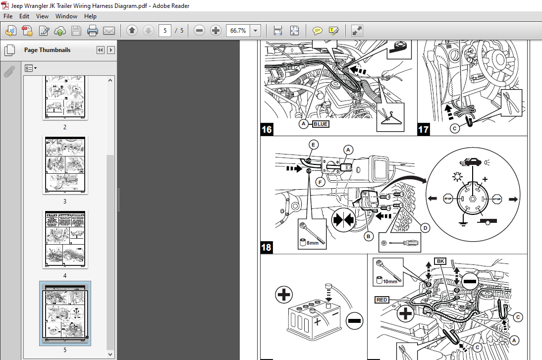 Jeep Wrangler JK Trailer Wiring Harness Diagram Manual - PDF DOWNLOAD -  HeyDownloads - Manual Downloads