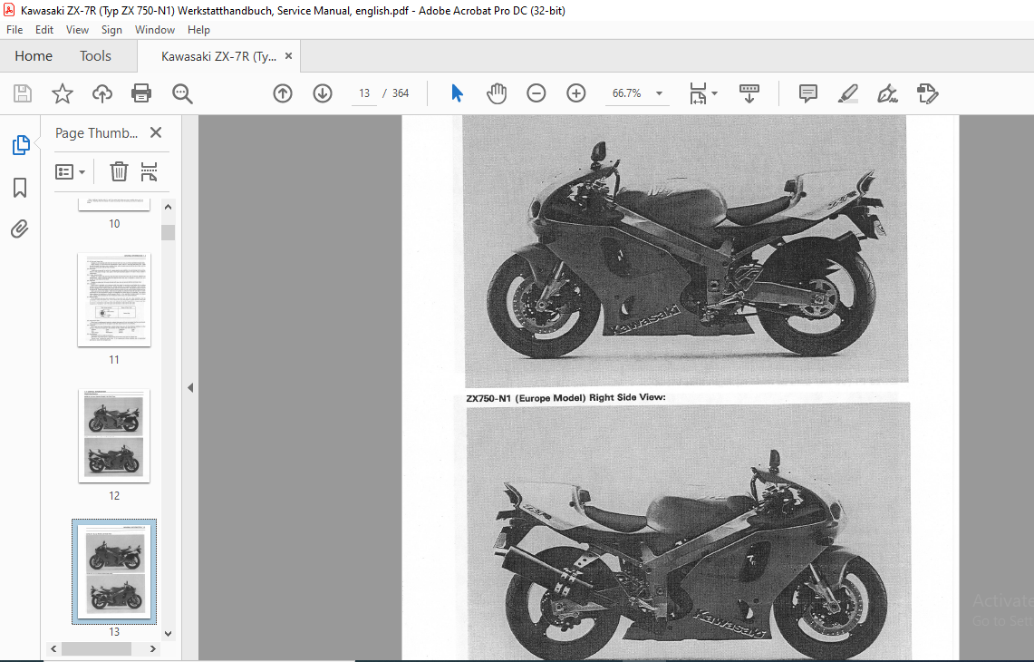 Kawasaki Ninja ZX-7RR Ninja ZX-7R Motorcycle Manual - PDF DOWNLOAD HeyDownloads - Manual Downloads