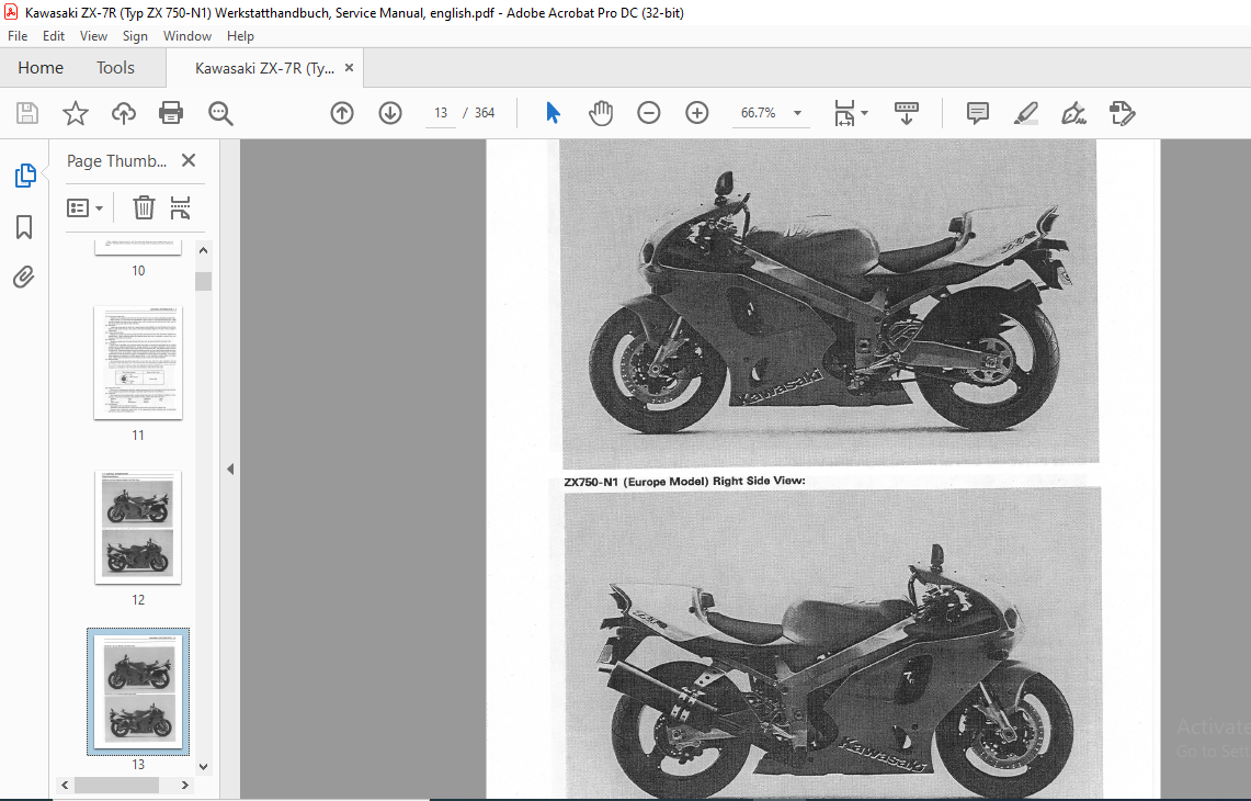 Kawasaki Ninja ZX-7RR Ninja ZX-7R Motorcycle Service Manual - PDF - HeyDownloads - Manual Downloads