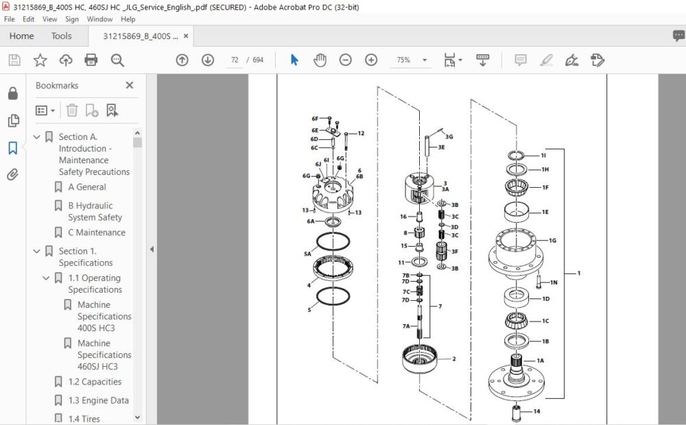 JLG 400S HC3 460SJ HC3 Service & Maintenance Manual (31215869)