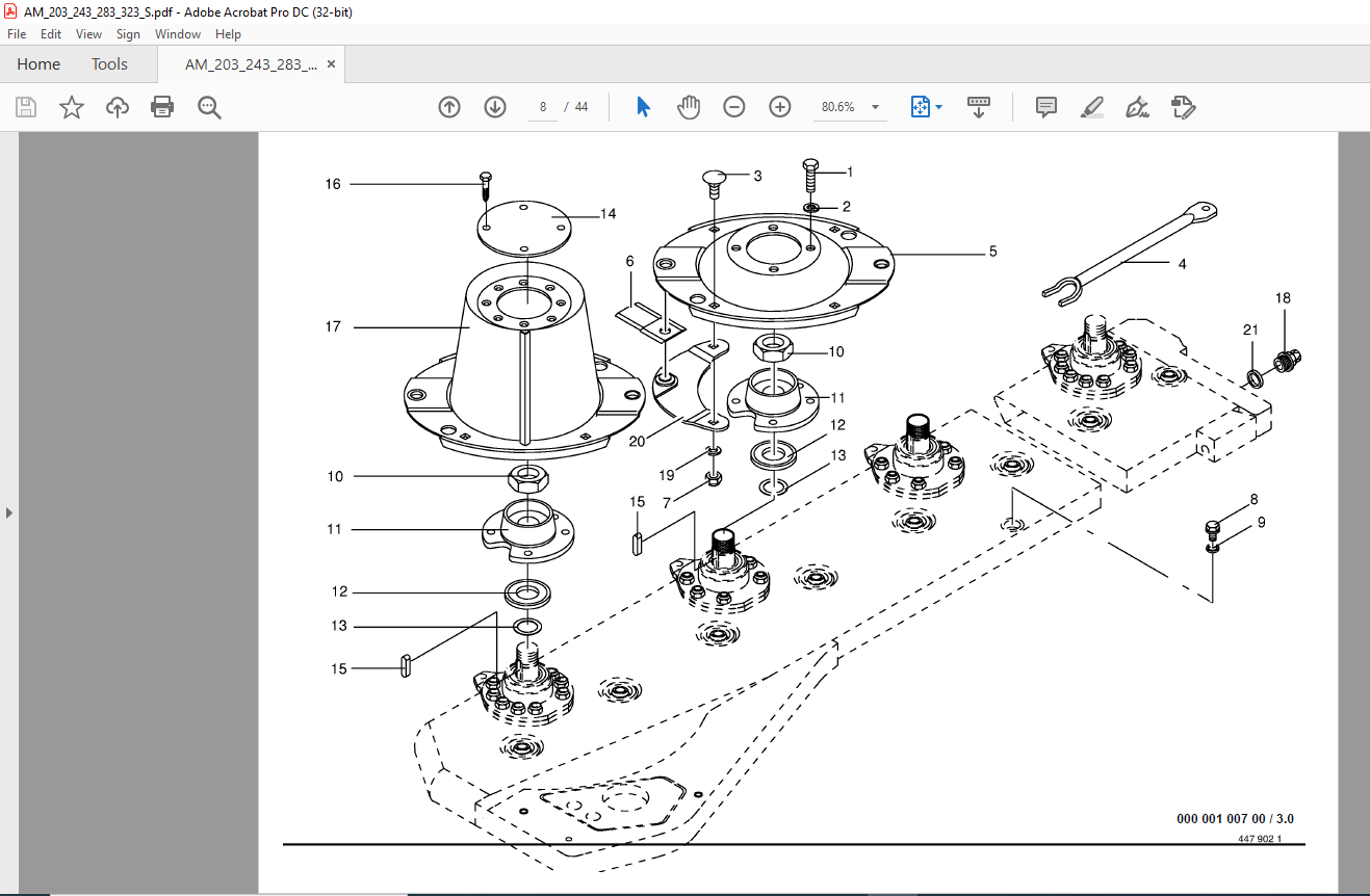 Krone AM 203 S AM 243 S AM 283 S AM 323 S Spare Parts Manual PDF