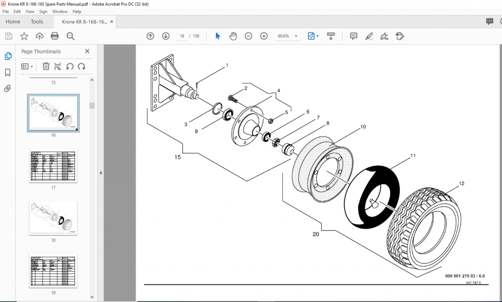 Krone KR 816816S Spare Parts Manual PDF DOWNLOAD HeyDownloads Manual Downloads