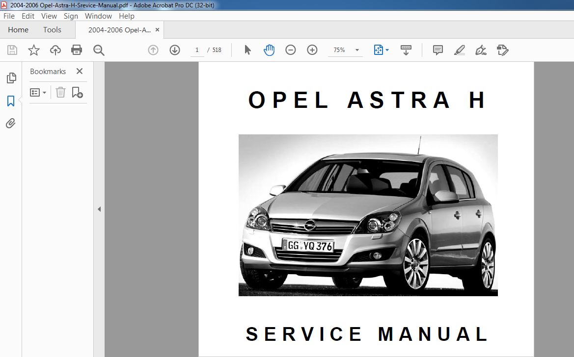 Opel Astra H Bedienungsanleitung Betriebsanleitung & Wartung ab 2004 
