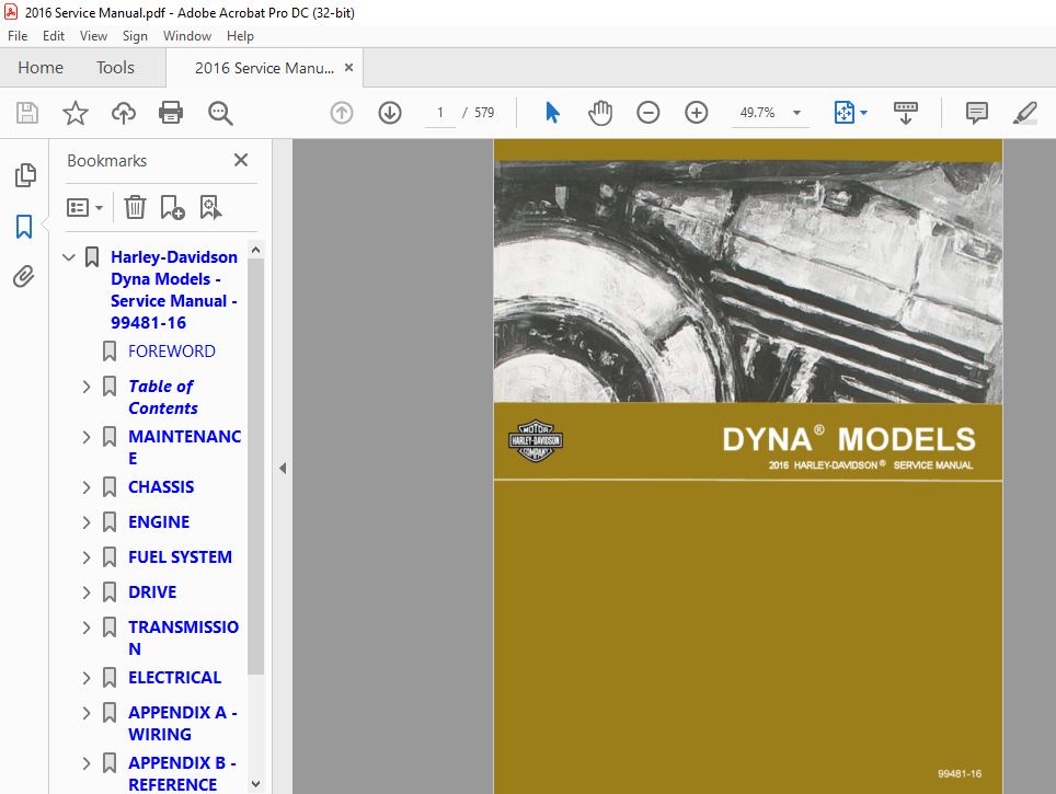 2016 Harley Davidson Dyna Models Service Manual - PDF DOWNLOAD -  HeyDownloads - Manual Downloads